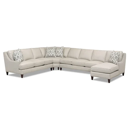 Transitional 4 Piece Sectional with Chaise